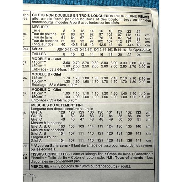 McCalls 7232 dress vest 1990s pattern size 8 10 12 - Picture 5 of 6